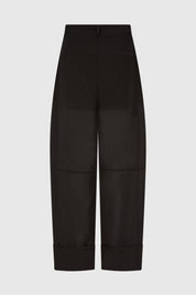 ALYSIA VOILE TAILORED TROUSERS - BLACK
