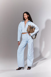 CROPPED DENIM JACKET - LIGHT WASH