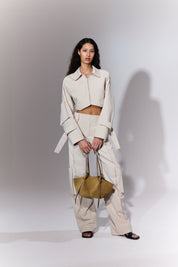 CROPPED JACKET WITH POCKET - OAT