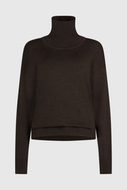 AREN DRAPE BACK JUMPER - CAVIAR