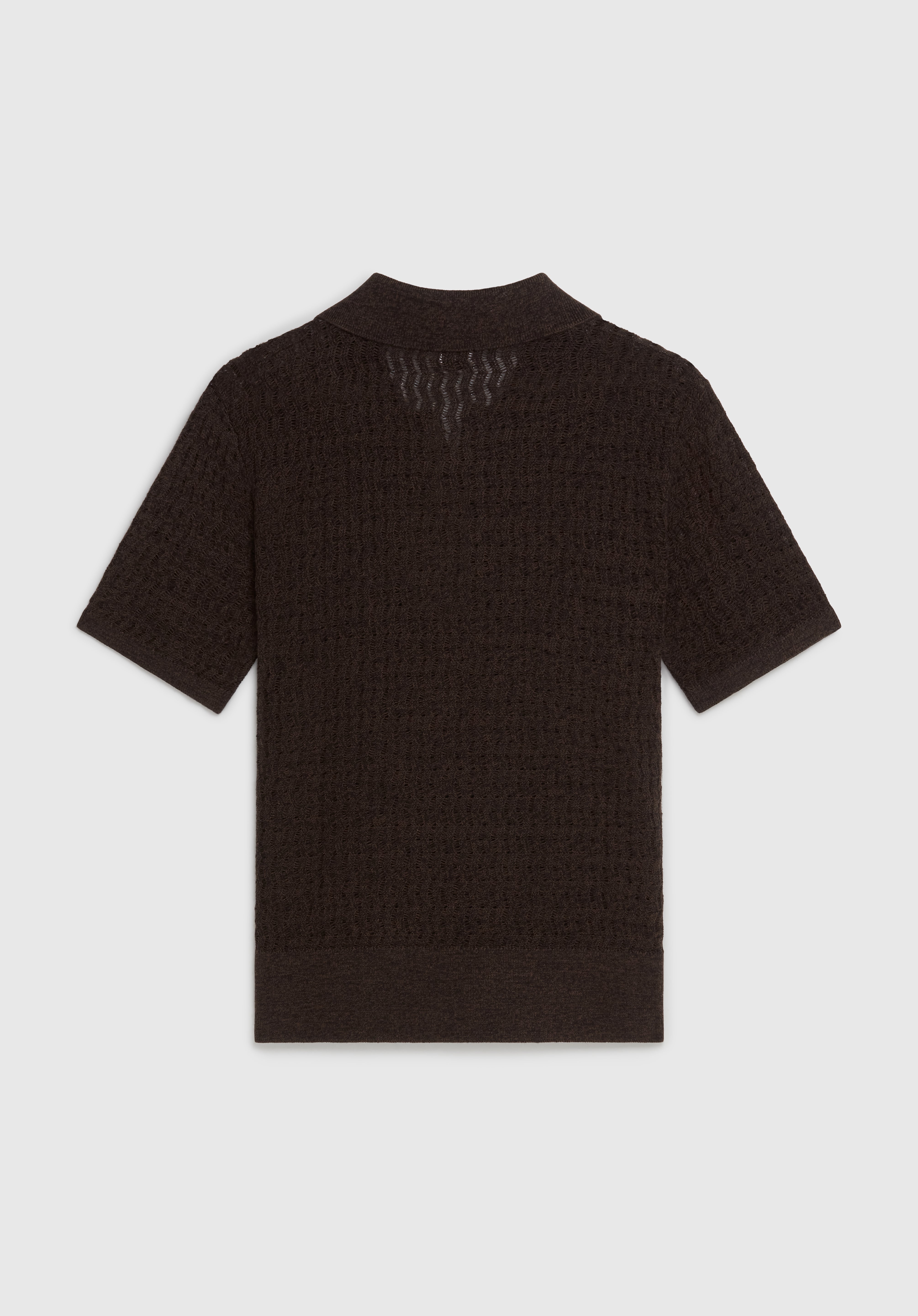 AURI KNIT EYELASH POLO - ESPRESSO