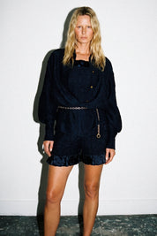 YASMI FLARED SHORTS - MIDNIGHT