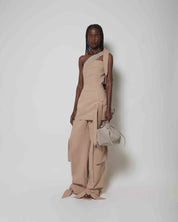 BENT KNEE TROUSERS WITH POCKETS - BEIGE