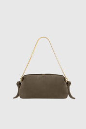 BRIOCHE POUCH - TAUPE SUEDE