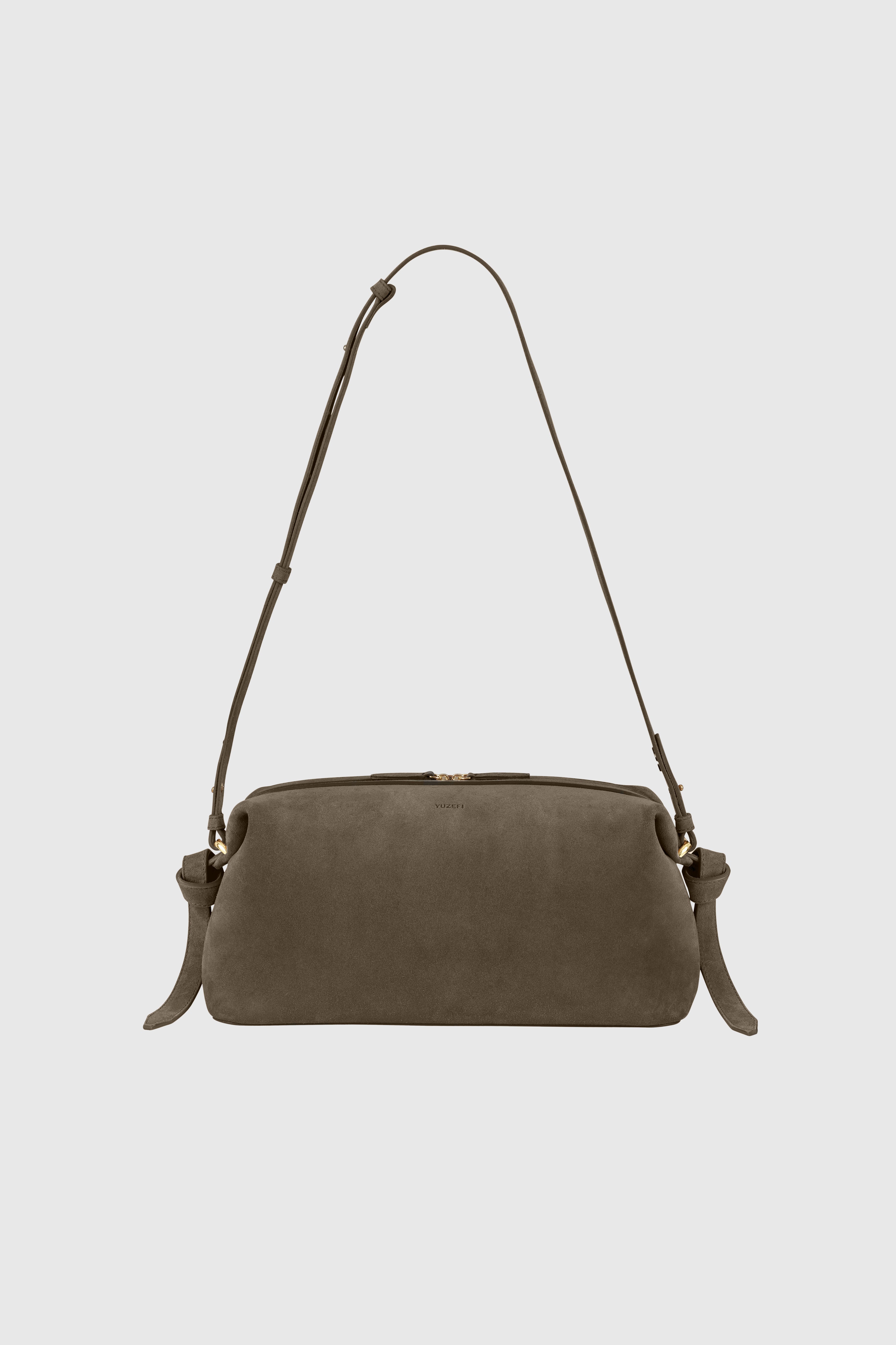 BRIOCHE POUCH - TAUPE SUEDE