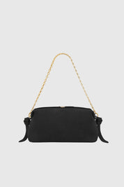 BRIOCHE POUCH - BLACK SUEDE