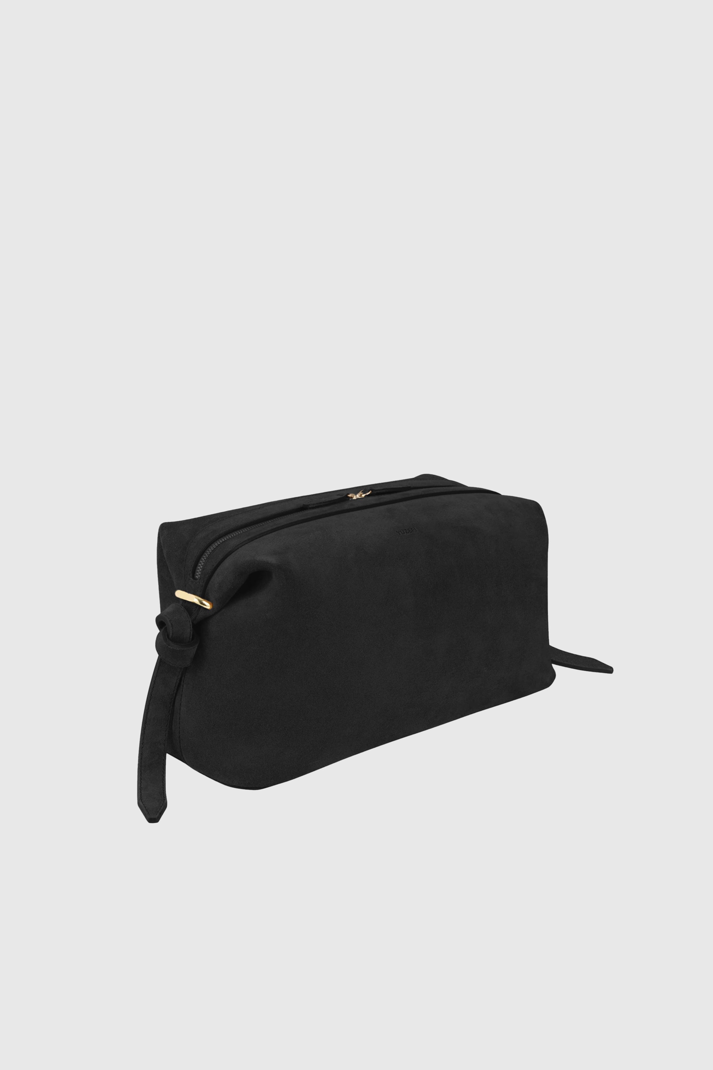 BRIOCHE POUCH - BLACK SUEDE
