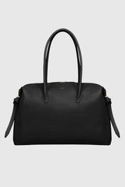 LARGE BRIOCHE DUFFLE - BLACK PEBBLE GRAINED LEATHER