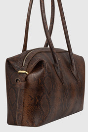 BRIOCHE DUFFLE	- EMBOSSED SNAKE COWHIDE LEATHER