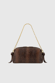 BRIOCHE POUCH - EMBOSSED SNAKE COWHIDE LEATHER