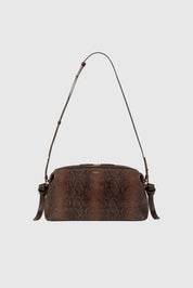 BRIOCHE POUCH - EMBOSSED SNAKE COWHIDE LEATHER