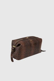 BRIOCHE POUCH - EMBOSSED SNAKE COWHIDE LEATHER