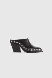 DELAVAR MULE - BLACK LEATHER