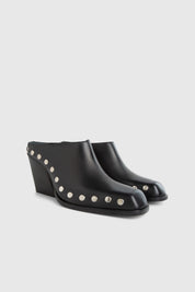 DELAVAR MULE - BLACK LEATHER