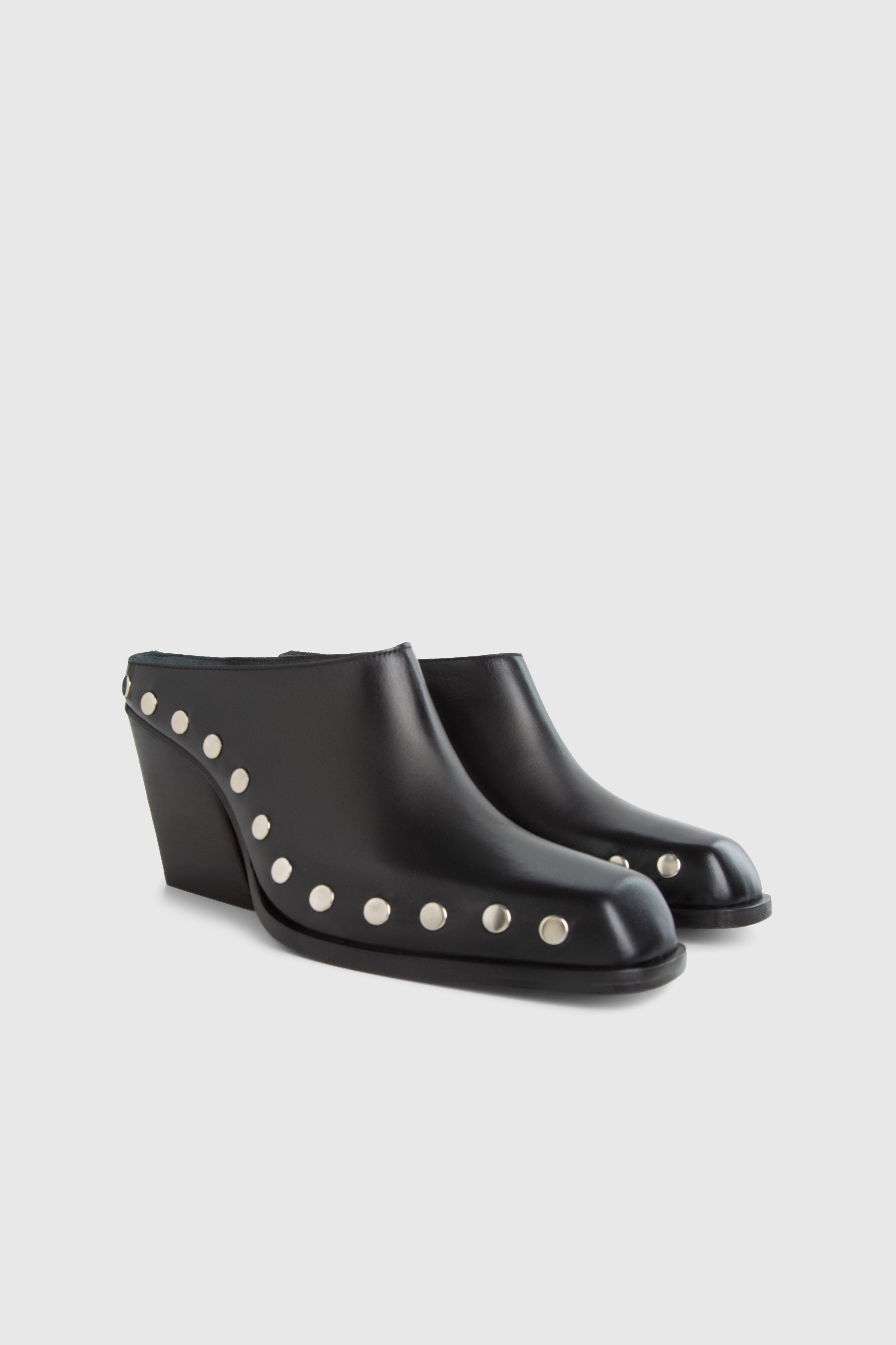 DELAVAR MULE - BLACK LEATHER