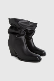 DELAVAR SLOUCH BOOT - BLACK LEATHER