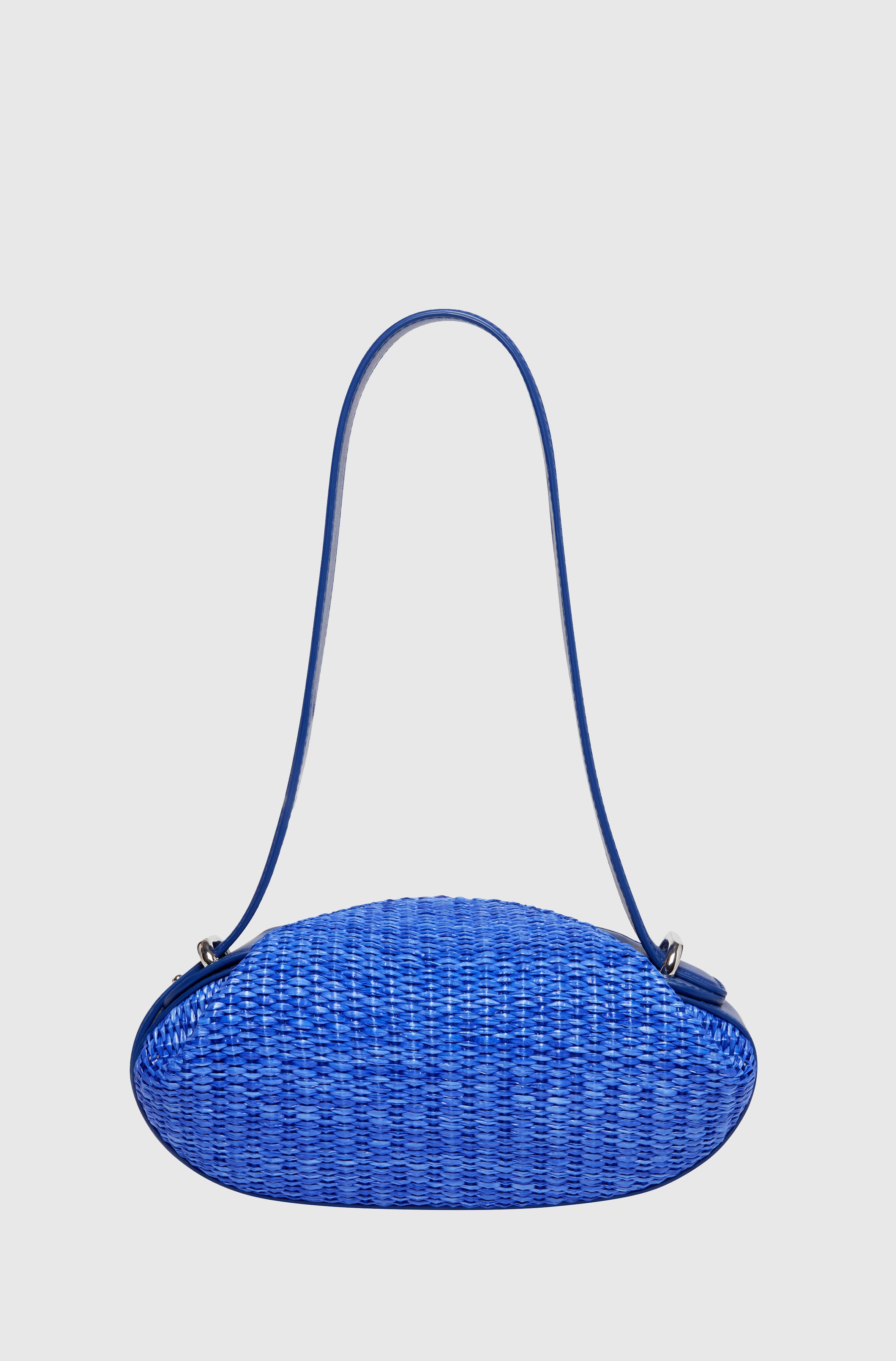DINNER ROLL - AMALFI BLUE RAFFIA AND LEATHER