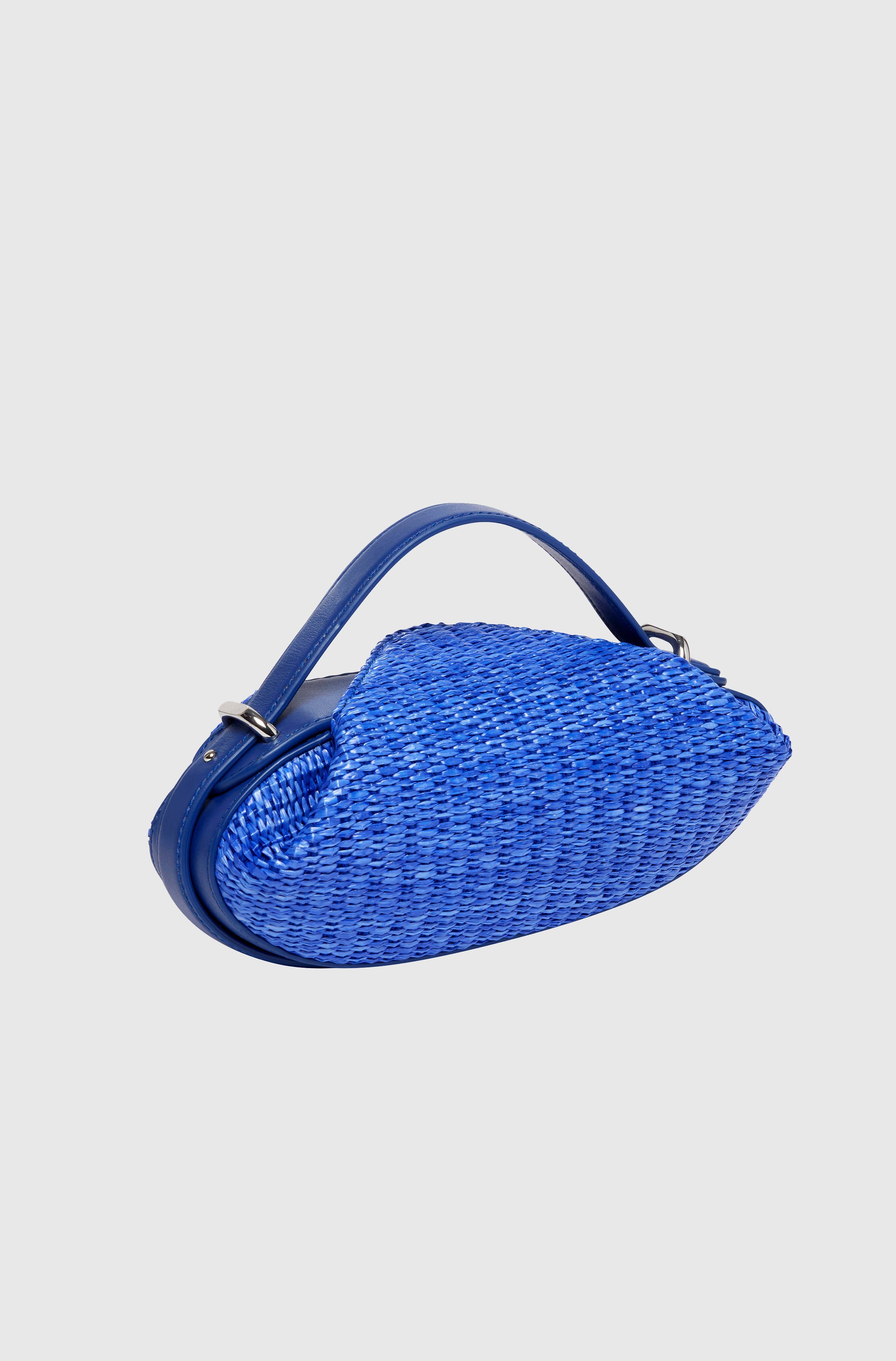 DINNER ROLL - AMALFI BLUE RAFFIA AND LEATHER