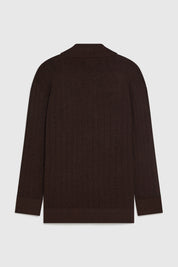 ELLIS TUCK STITCH OVERSIZED POLO - CHOCOLATE