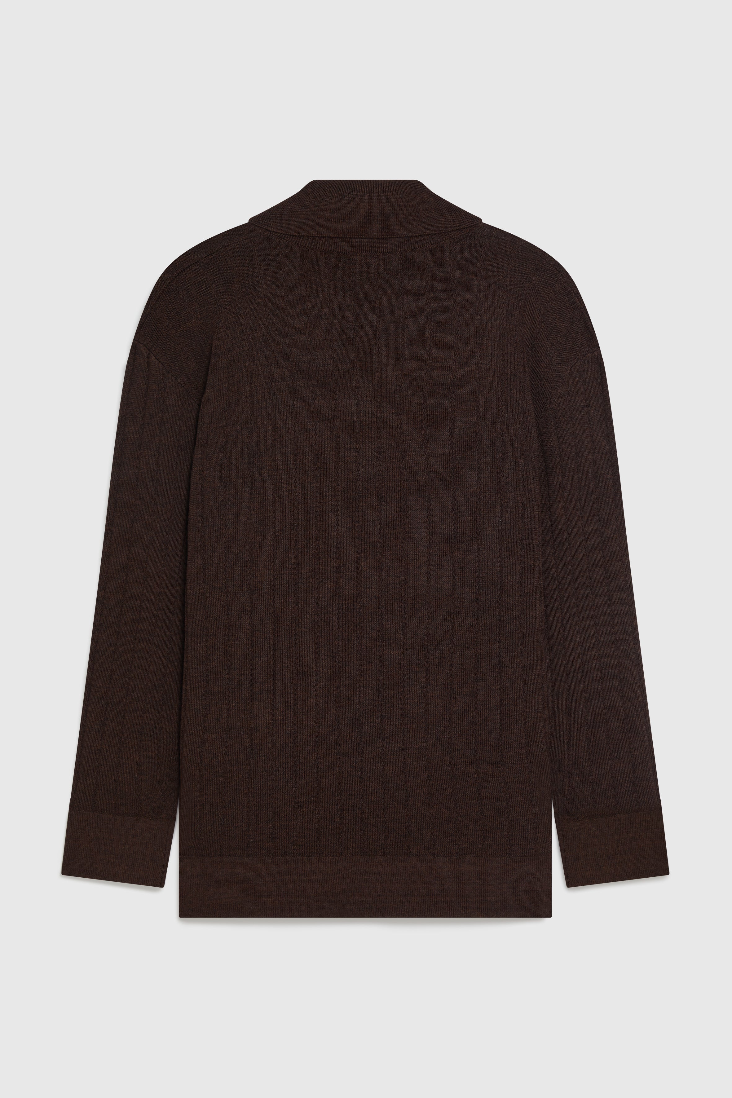ELLIS TUCK STITCH OVERSIZED POLO - CHOCOLATE