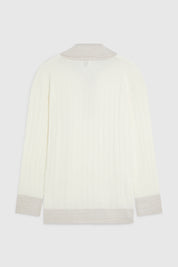 ELLIS TUCK STITCH OVERSIZED POLO - OATMEAL