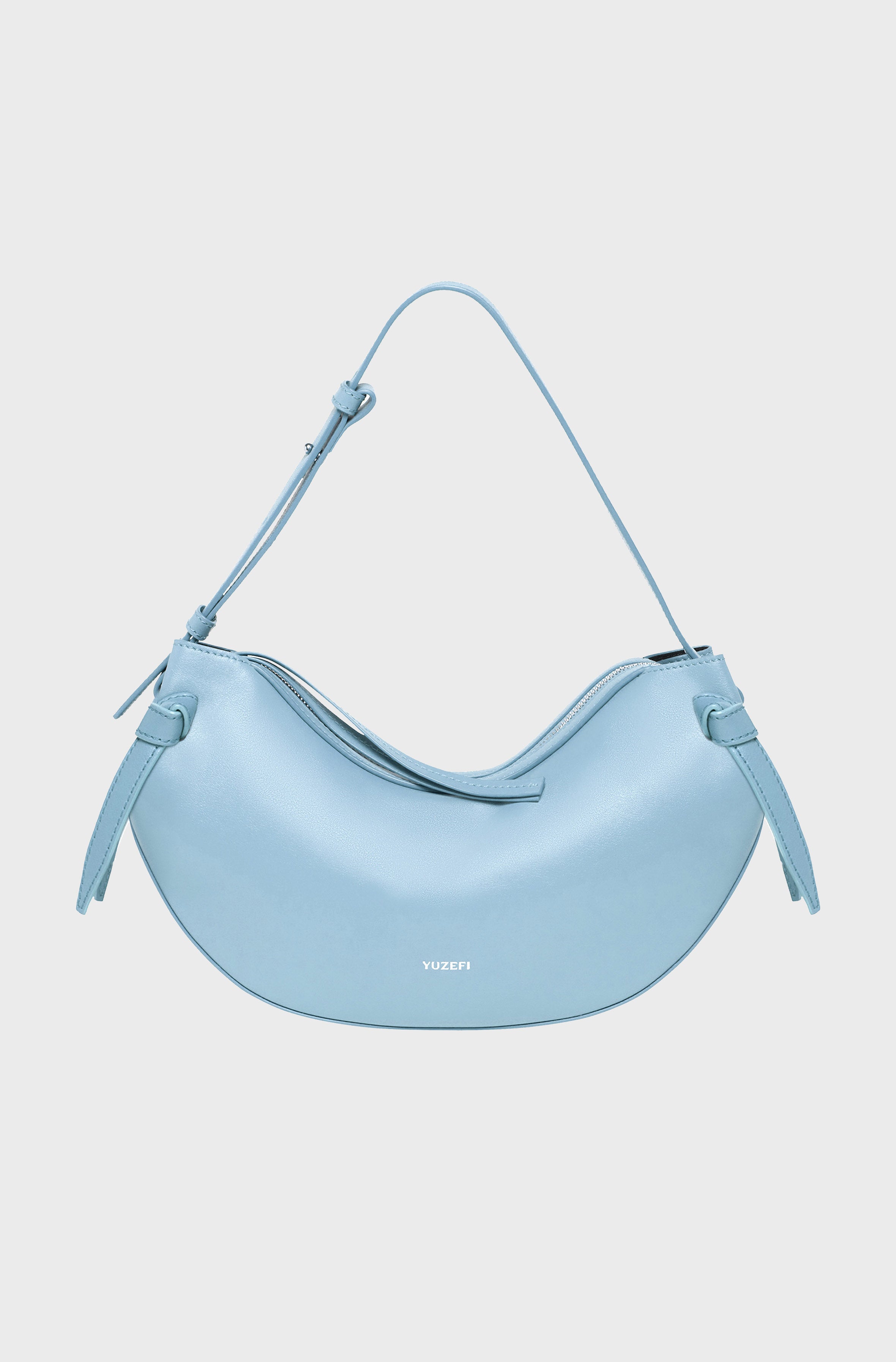 LARGE FORTUNE COOKIE - SKY BLUE SMOOTH LEATHER