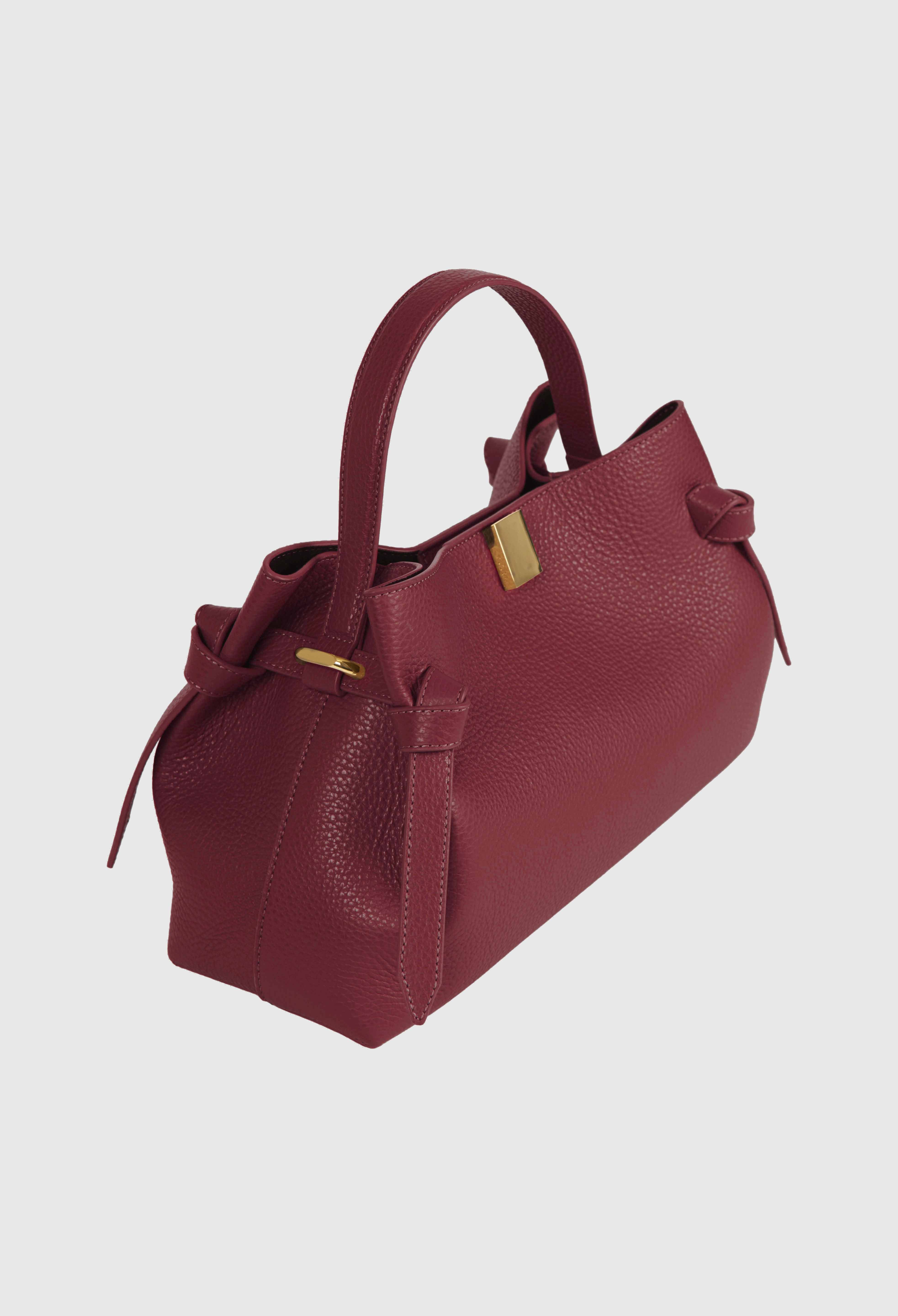 GYOZA - CRANBERRY PEBBLE GRAINED LEATHER