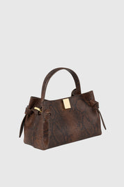 GYOZA MINI - EMBOSSED SNAKE COWHIDE LEATHER