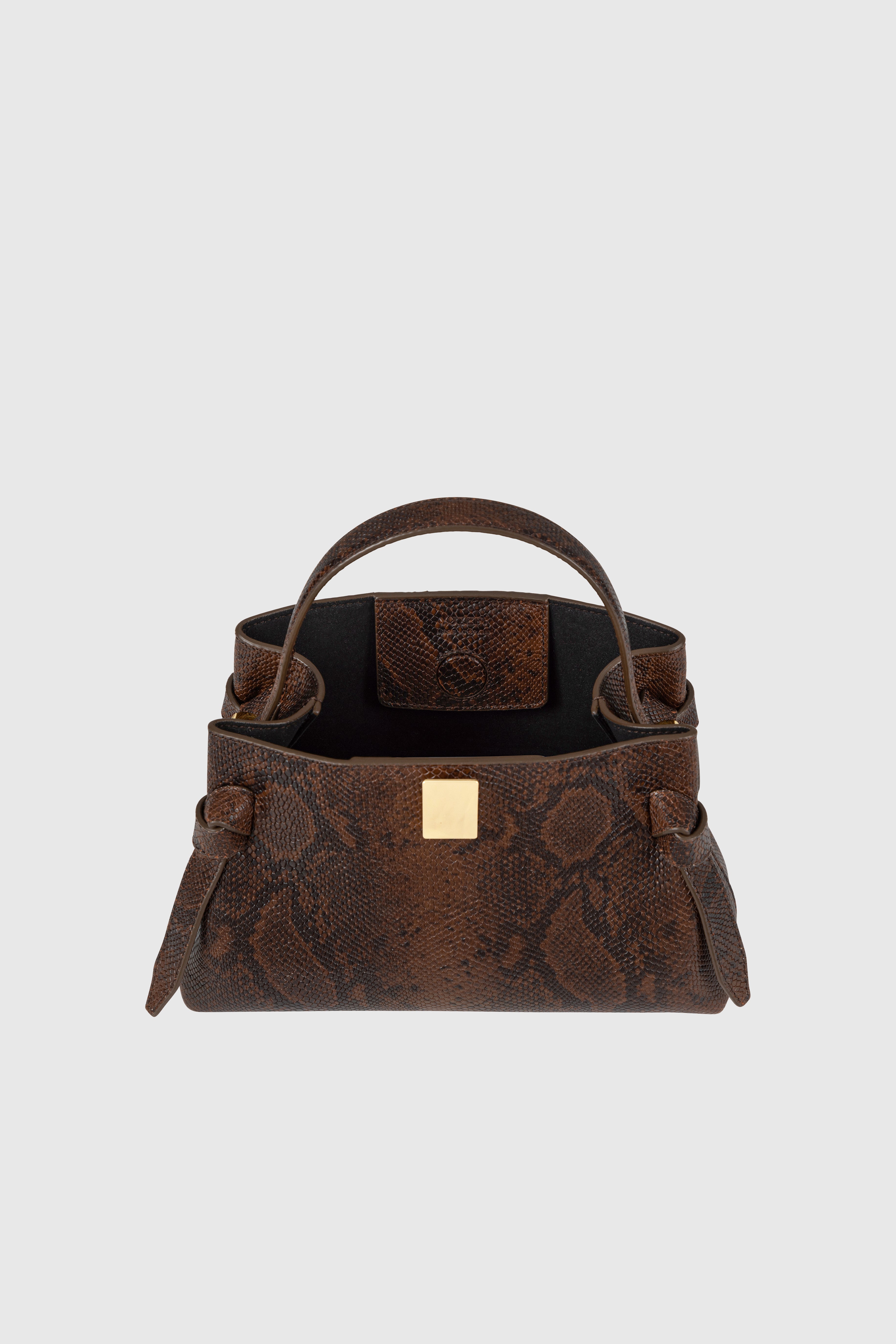 GYOZA MINI - EMBOSSED SNAKE COWHIDE LEATHER