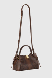 GYOZA MINI - EMBOSSED SNAKE COWHIDE LEATHER
