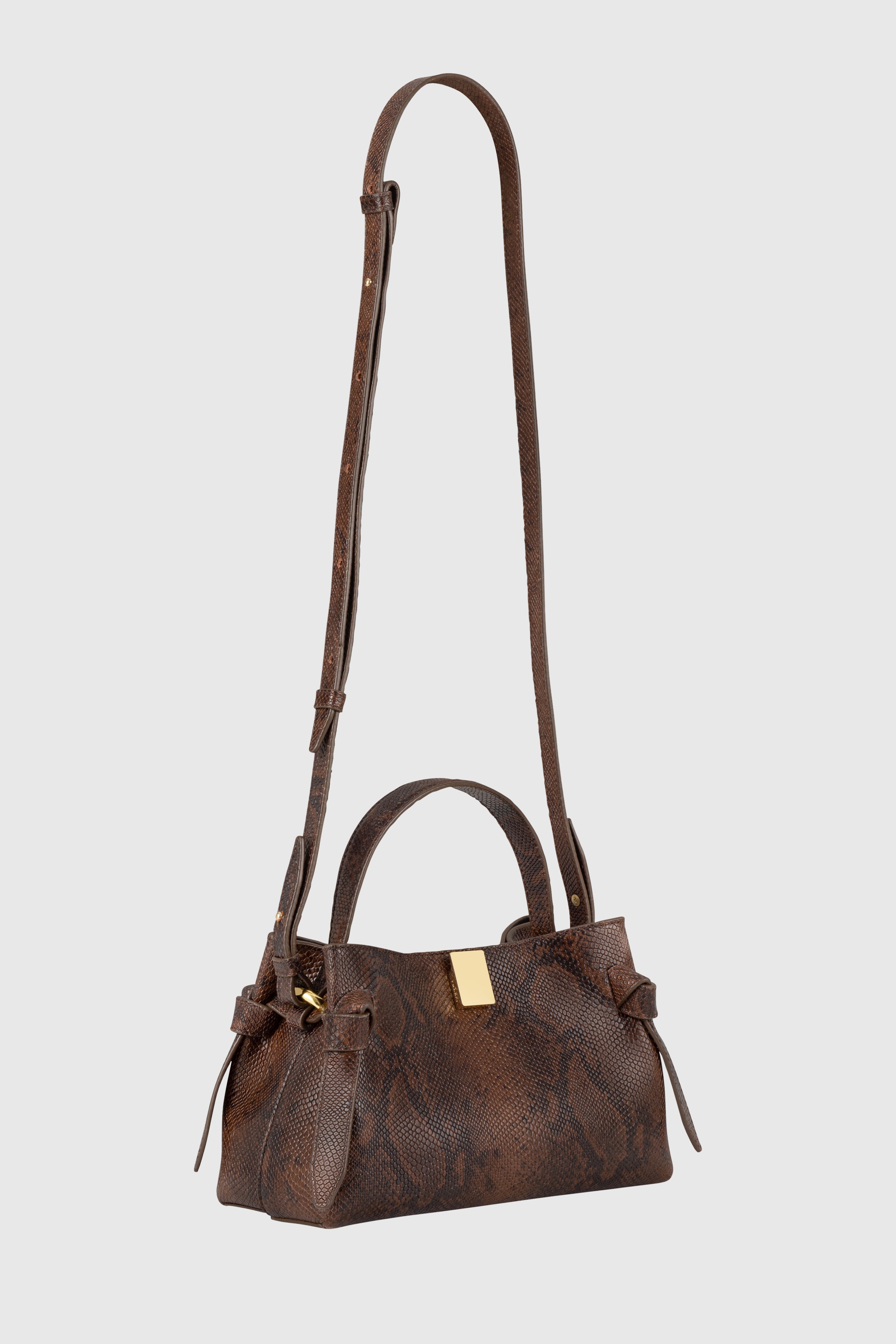 GYOZA MINI - EMBOSSED SNAKE COWHIDE LEATHER