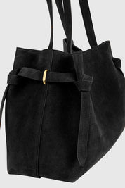 GYOZA TOTE - BLACK SUEDE