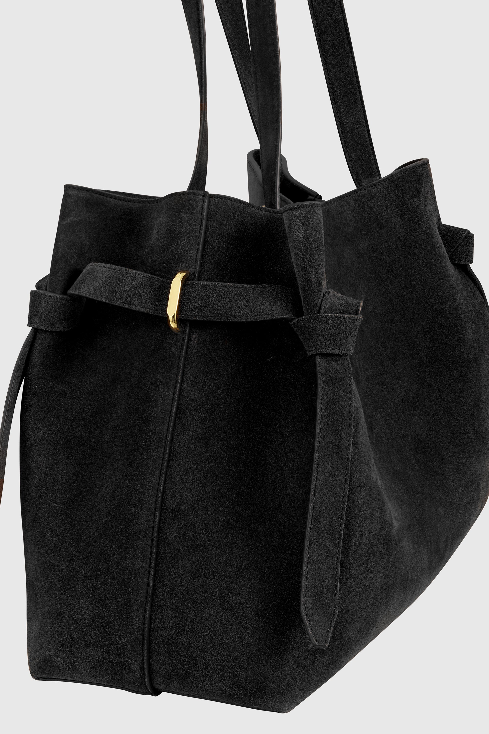 GYOZA TOTE - BLACK SUEDE