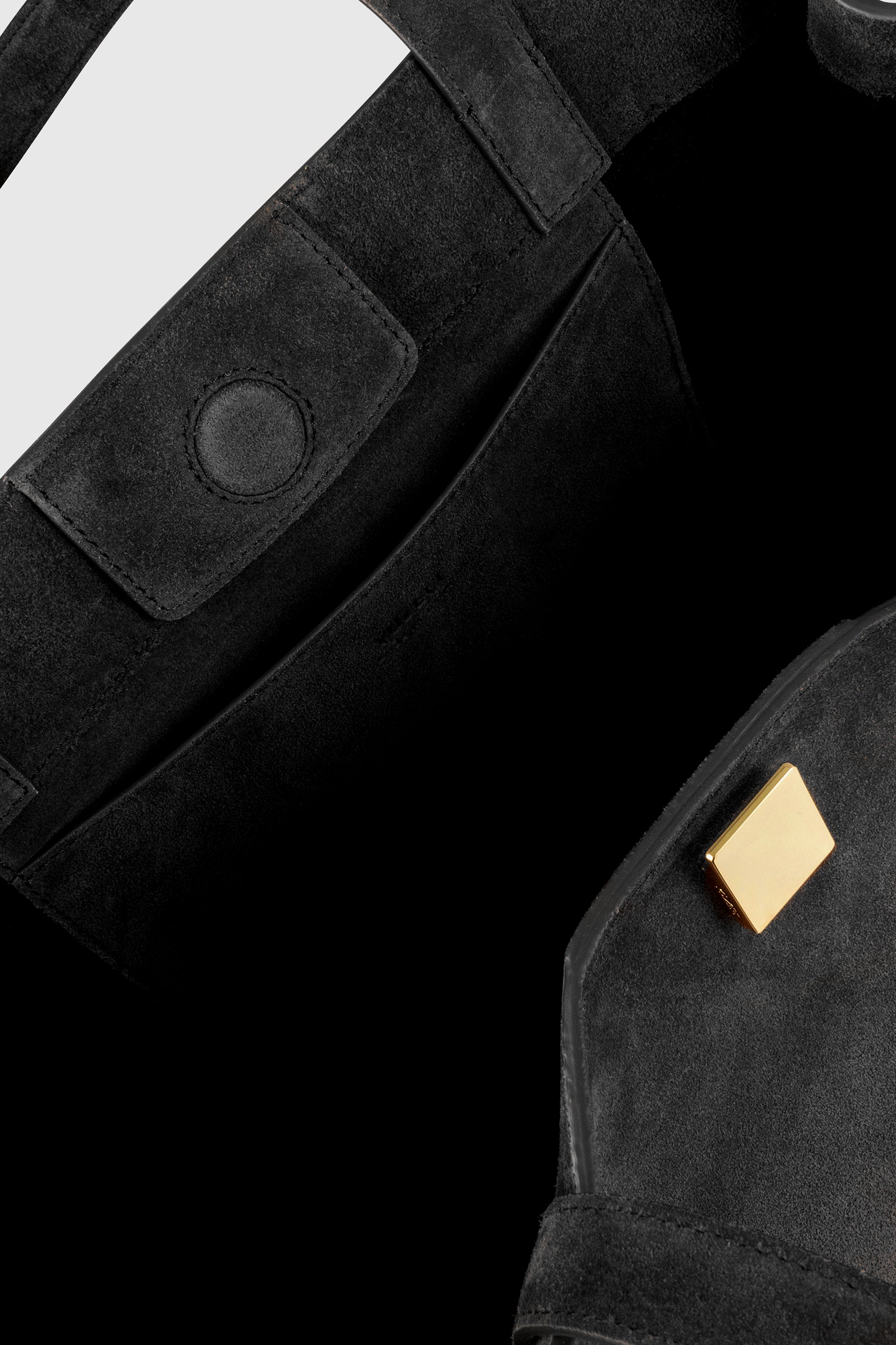 GYOZA TOTE - BLACK SUEDE