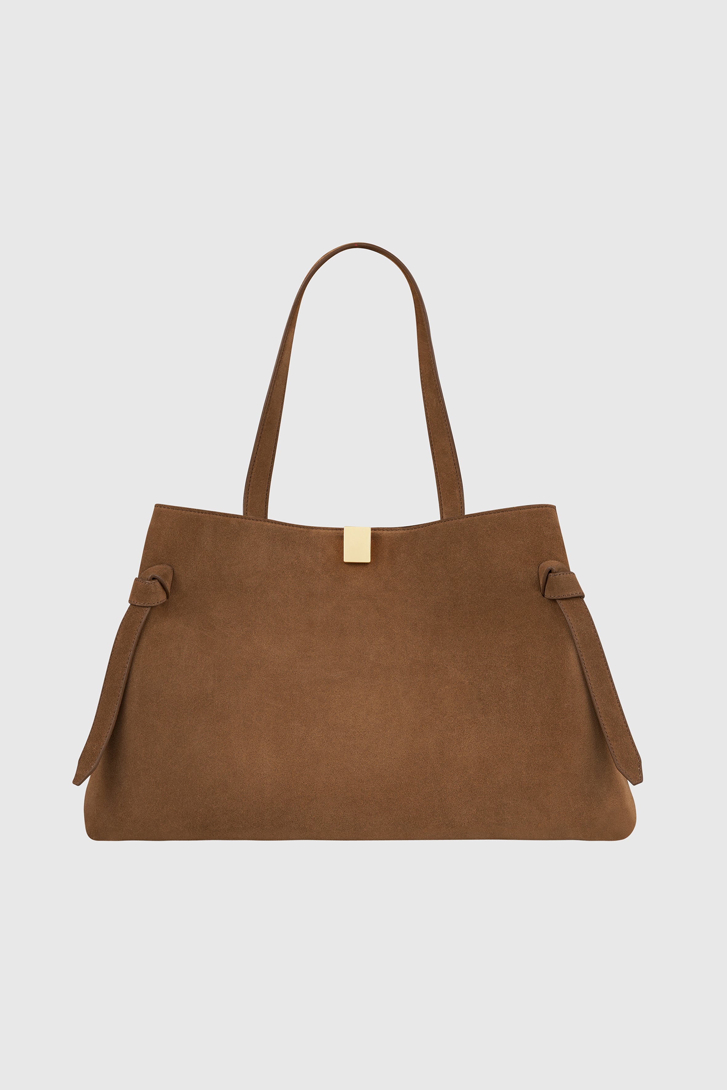 GYOZA TOTE - COGNAC SUEDE