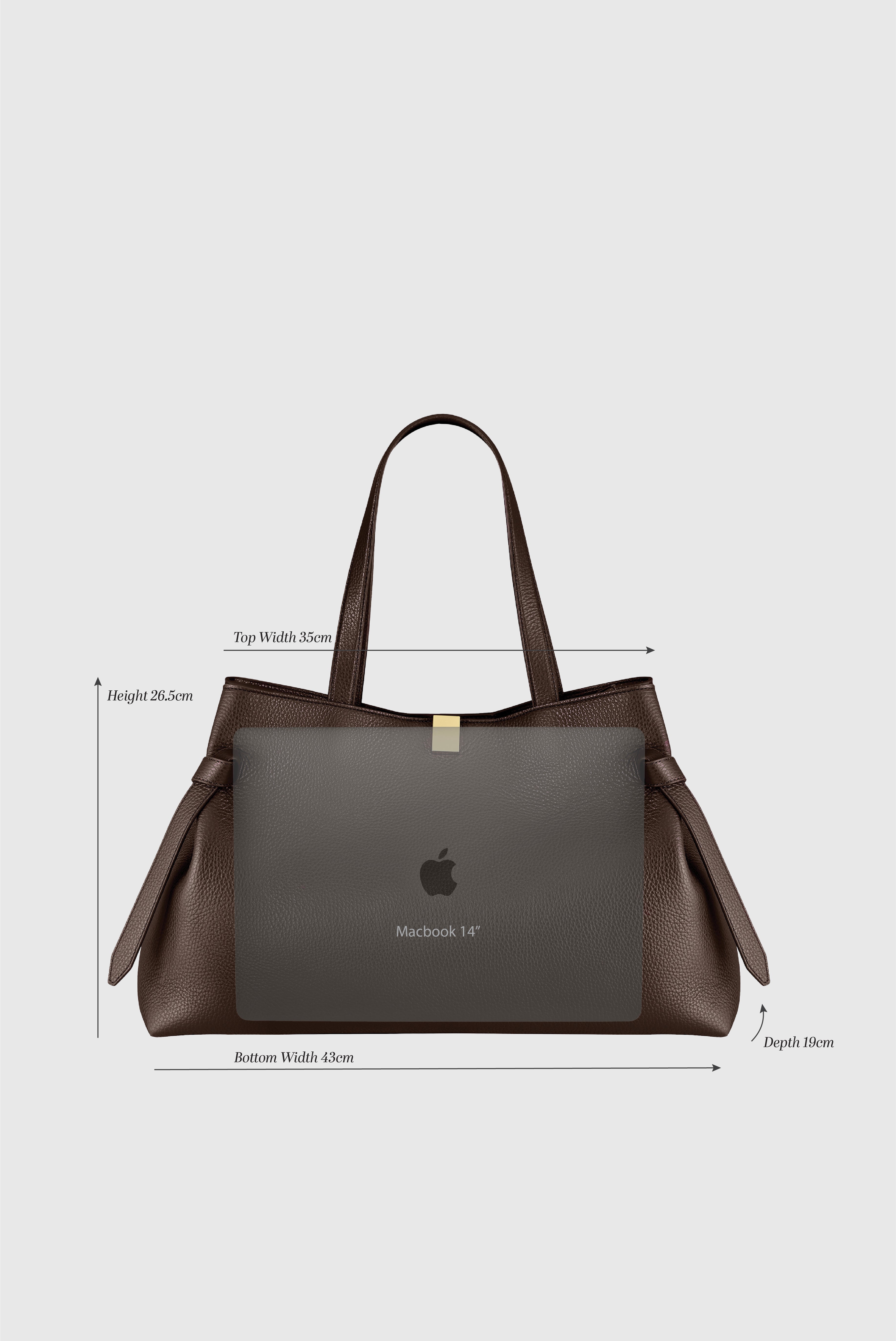 GYOZA TOTE - BLACK PEBBLE GRAINED LEATHER – Yuzefi