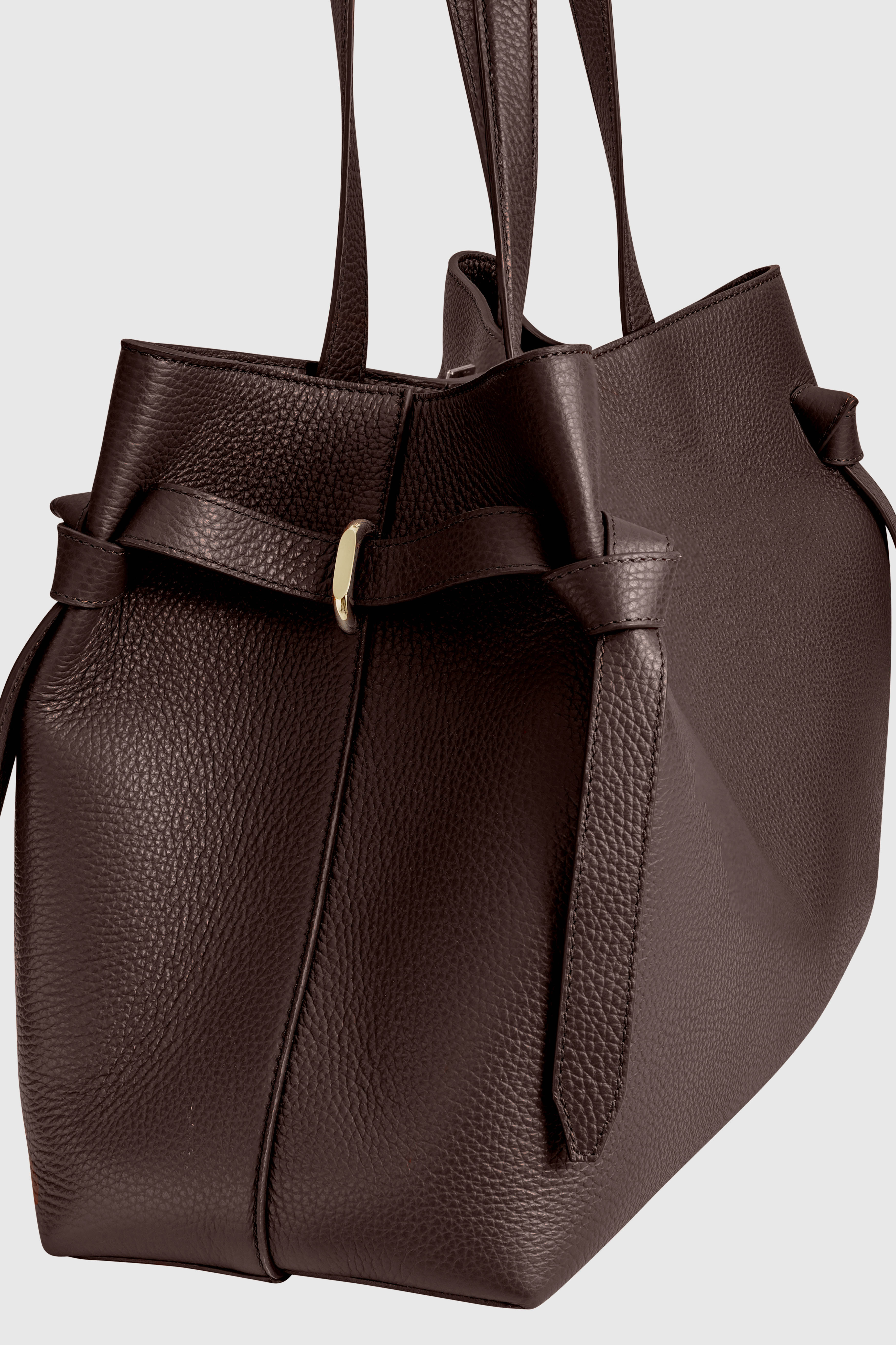 GYOZA TOTE - ESPRESSO PEBBLE GRAINED LEATHER