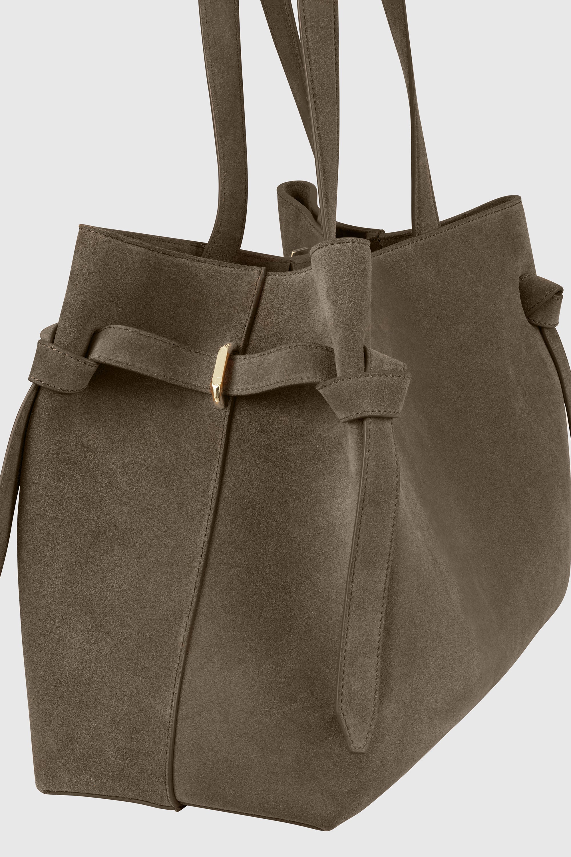 GYOZA TOTE - TAUPE SUEDE