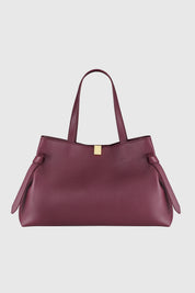 GYOZA TOTE - WINE PEBBLE GRAINED LEATHER