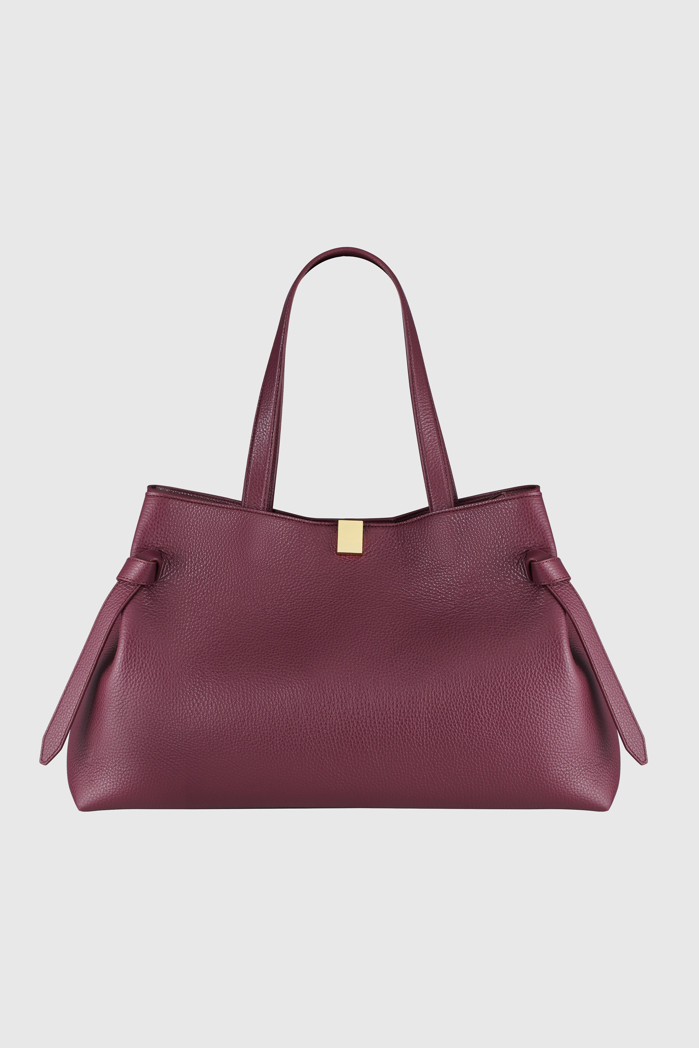 GYOZA TOTE - WINE PEBBLE GRAINED LEATHER