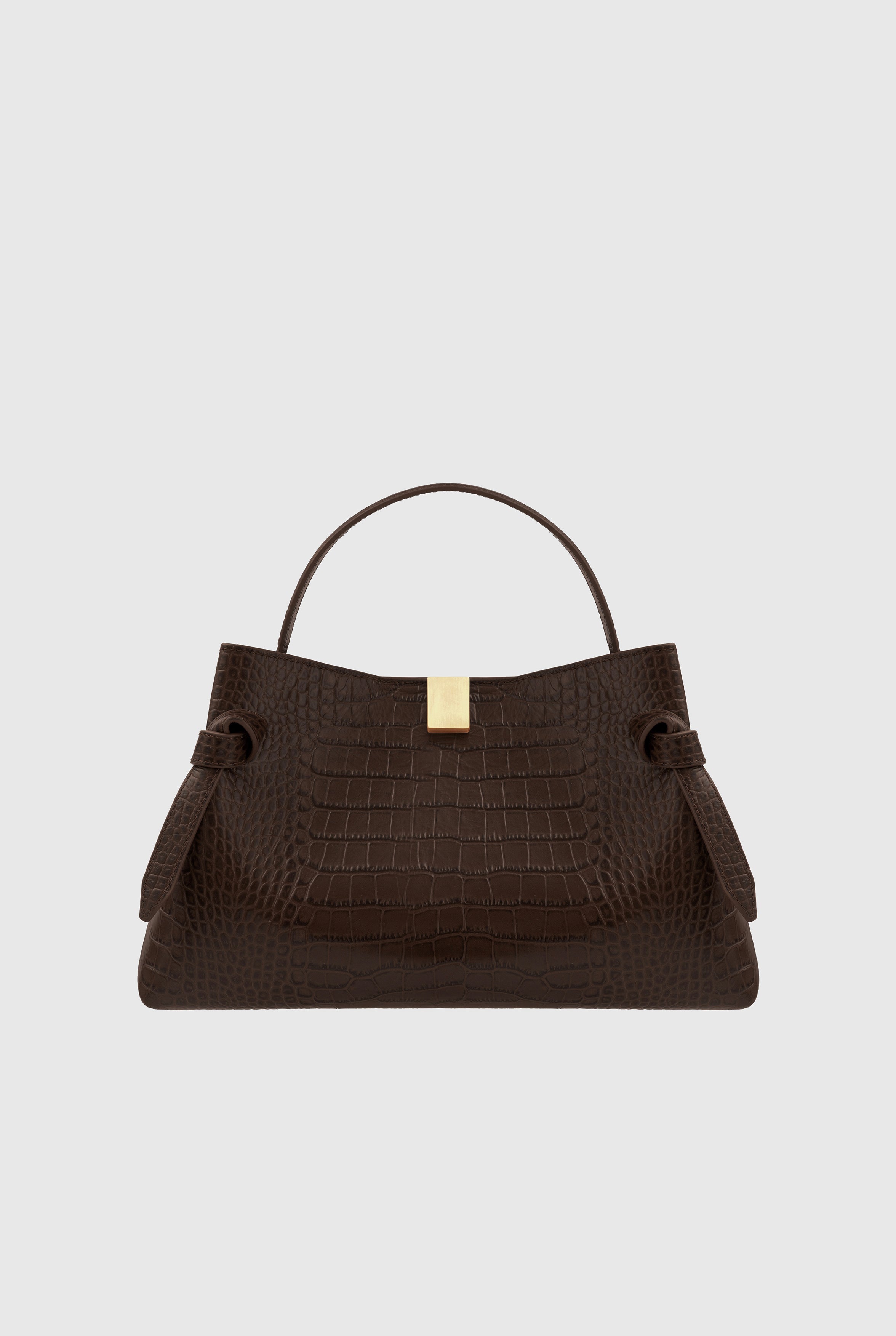 GYOZA - EMBOSSED ESPRESSO CROC LEATHER