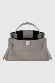 GYOZA - EMBOSSED GREY OSTRICH LEATHER