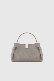 GYOZA MINI - EMBOSSED GREY OSTRICH LEATHER