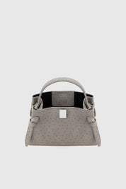 GYOZA MINI - EMBOSSED GREY OSTRICH LEATHER