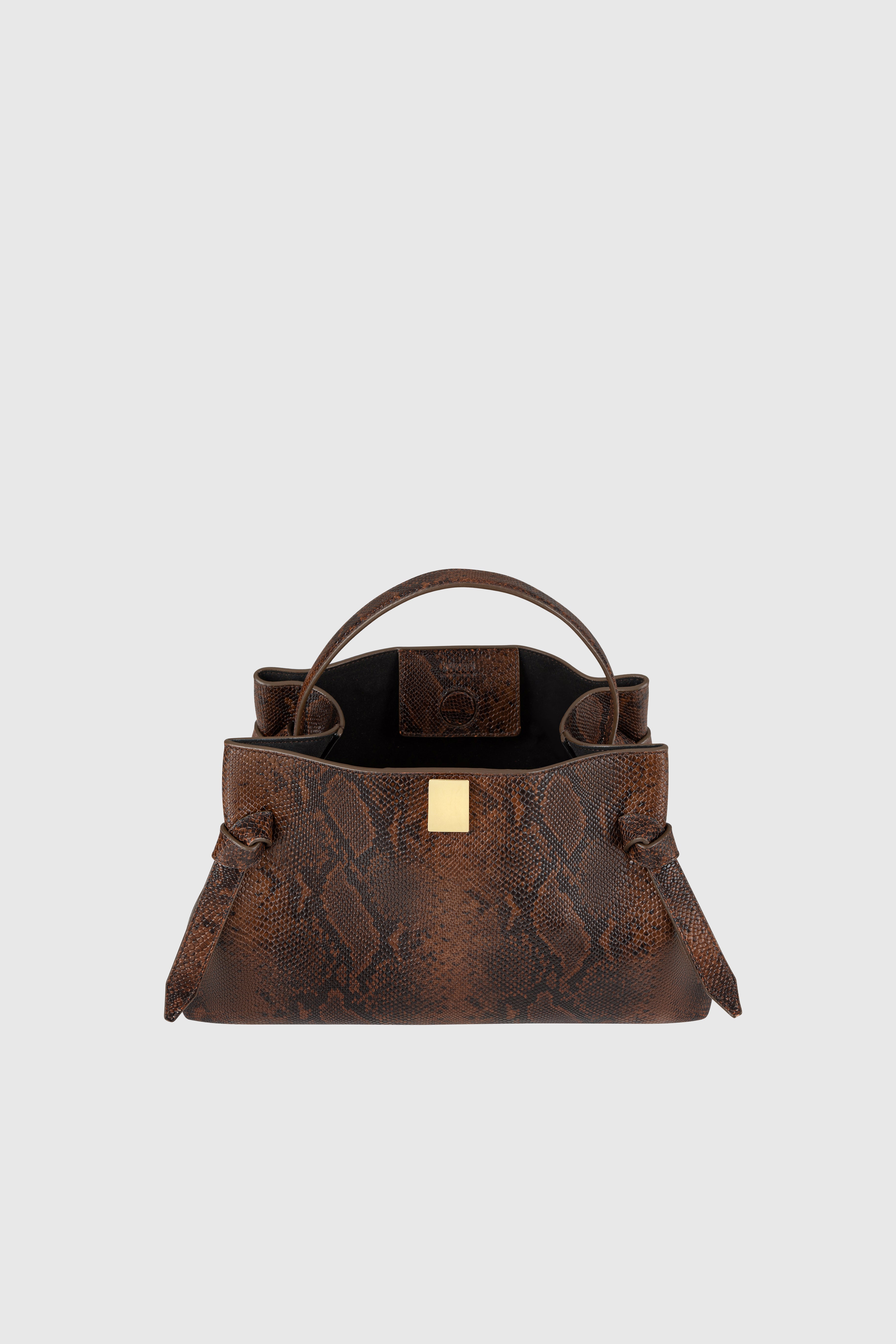 GYOZA - EMBOSSED SNAKE COWHIDE LEATHER
