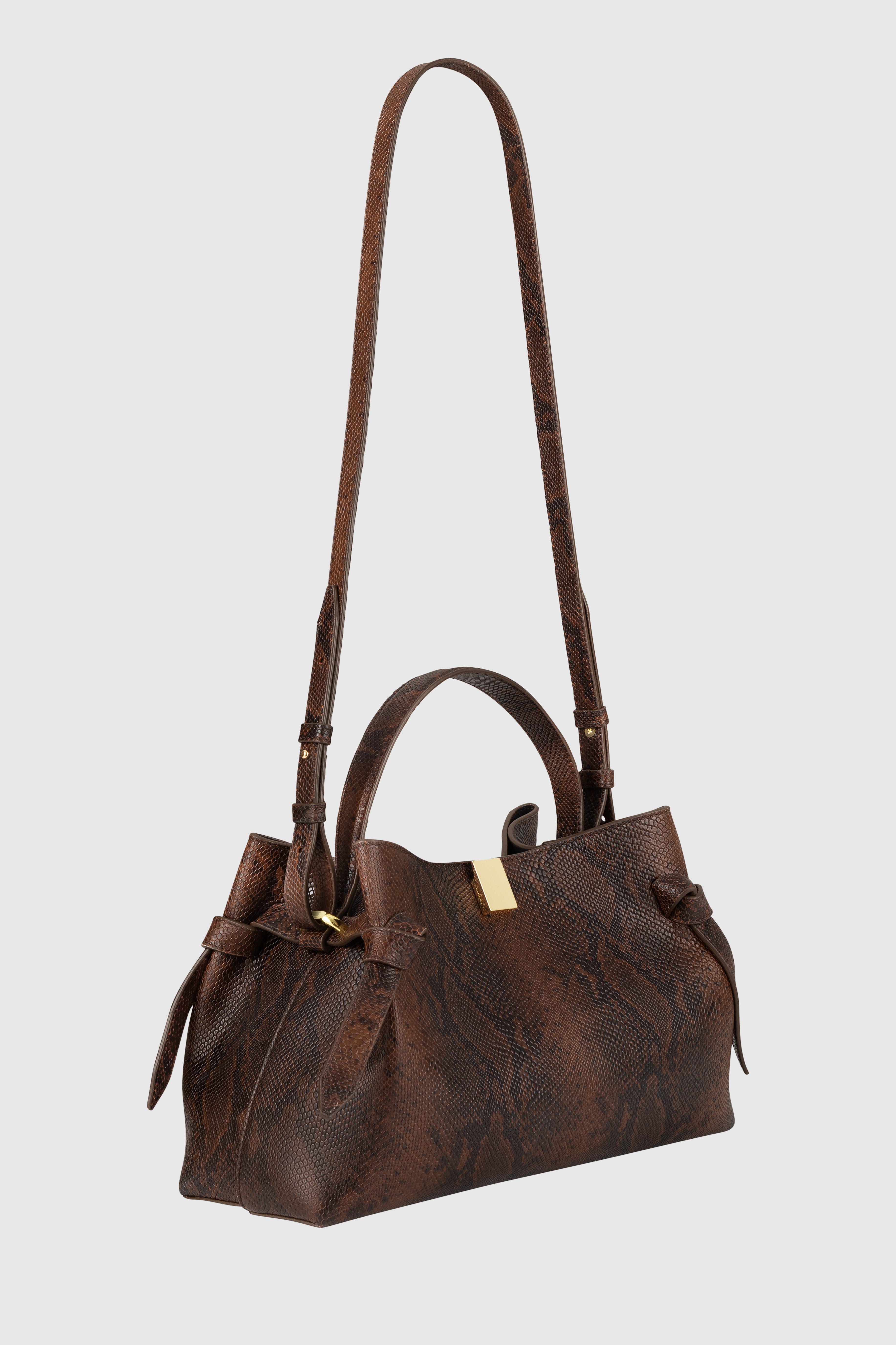 GYOZA - EMBOSSED SNAKE COWHIDE LEATHER