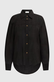 HALEH DRAPE BACK SHIRT - BLACK