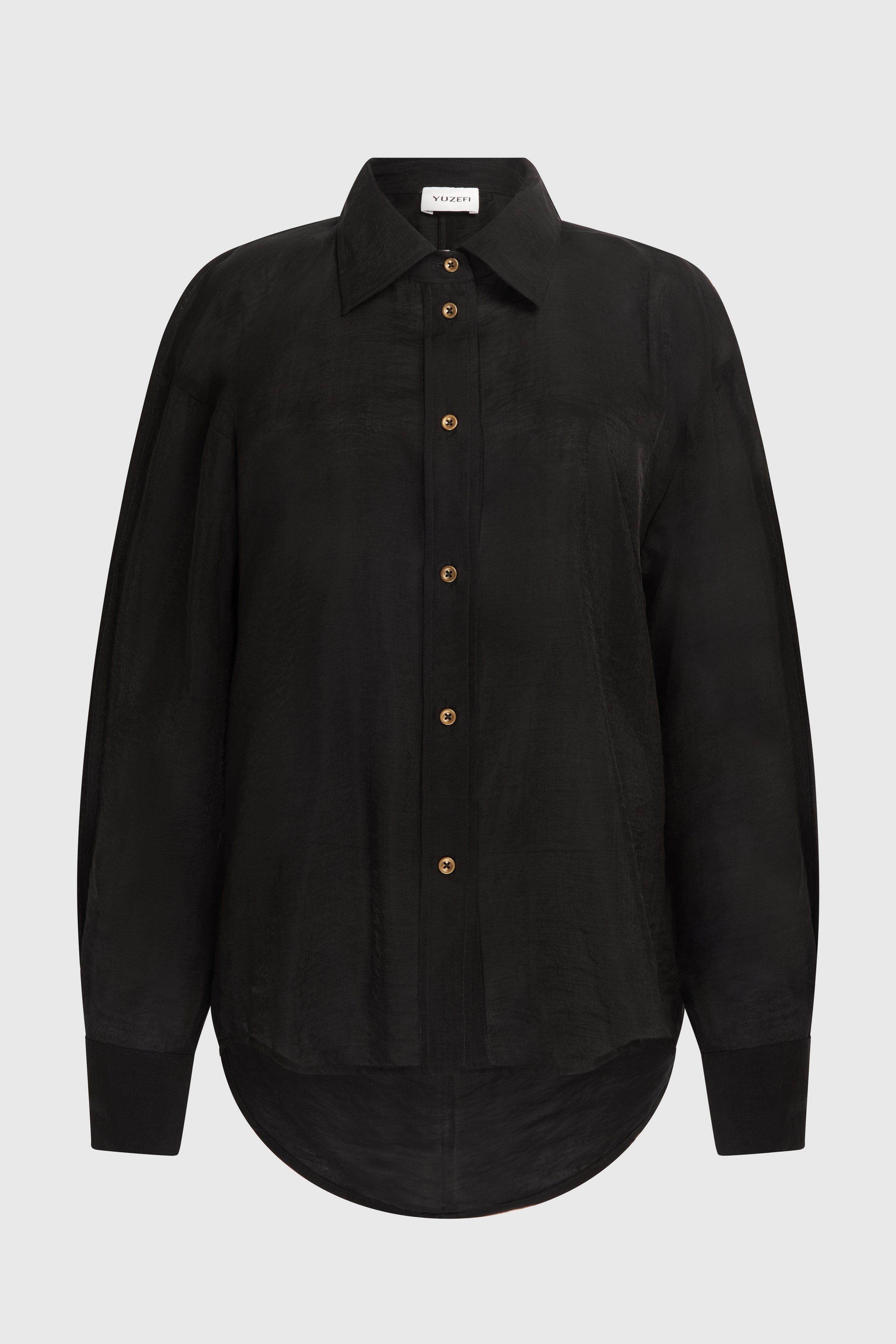 HALEH DRAPE BACK SHIRT - BLACK