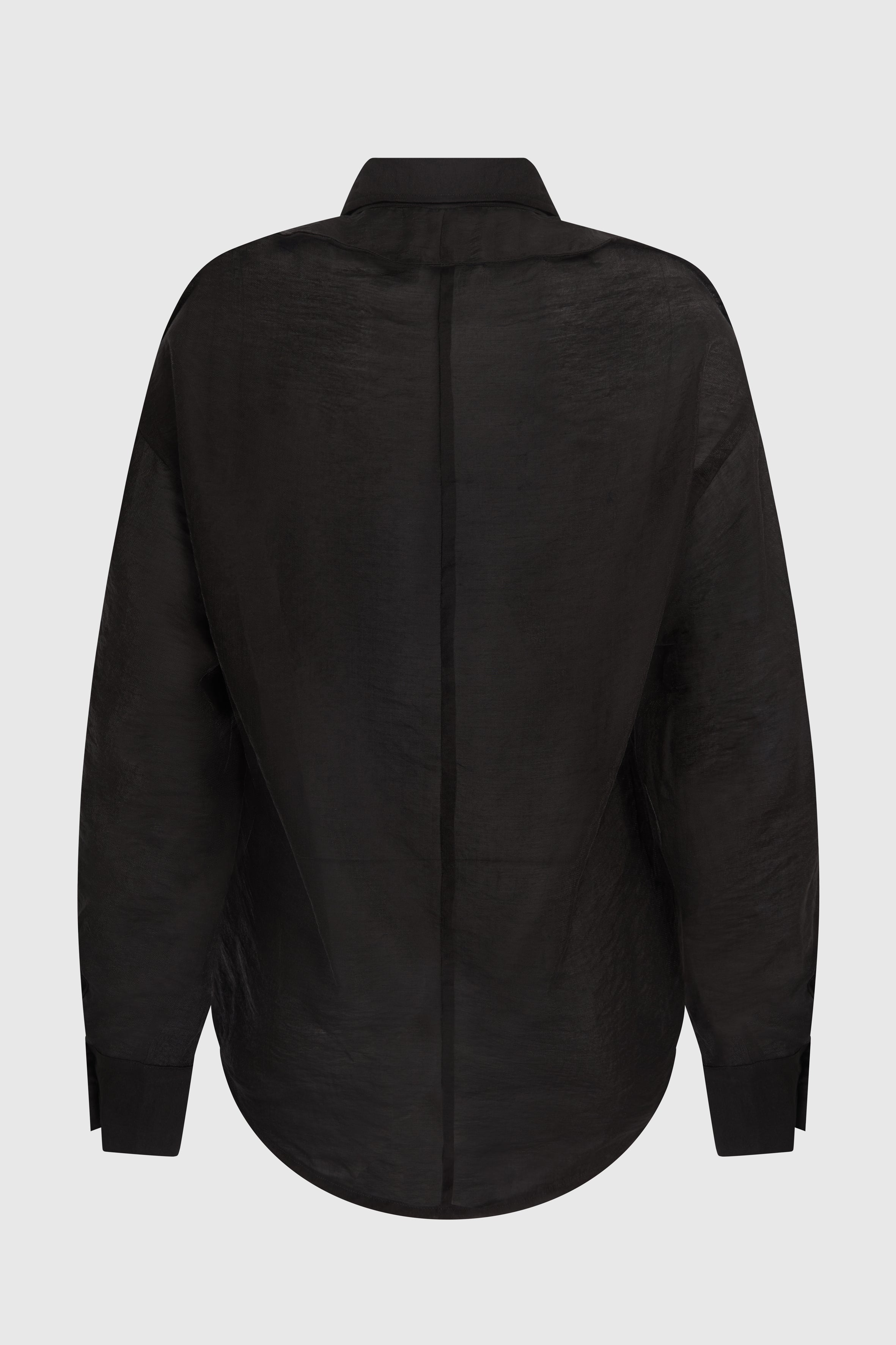 HALEH DRAPE BACK SHIRT - BLACK