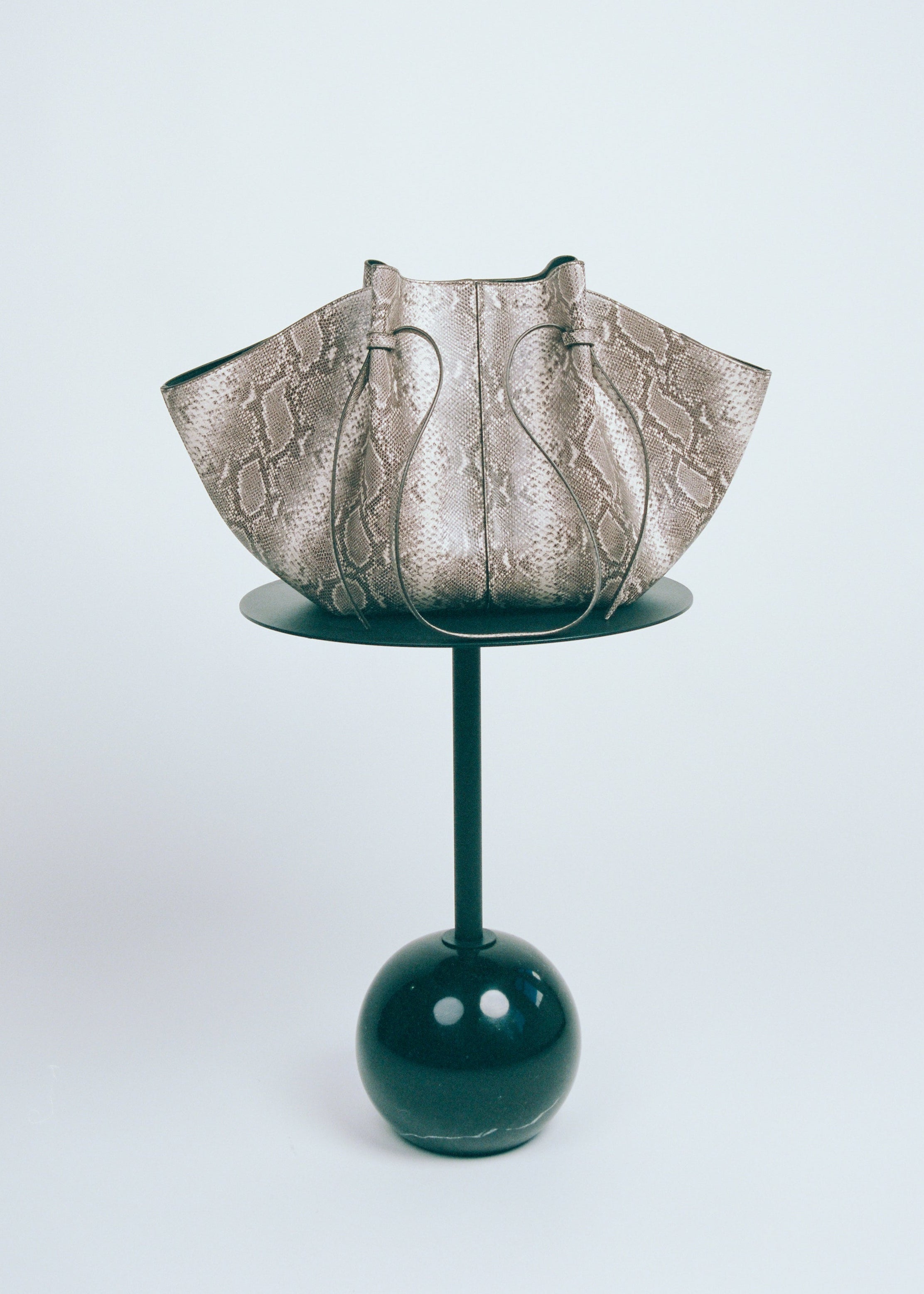 LARGE MOCHI - EMBOSSED ASH SNAKE COWHIDE LEATHER